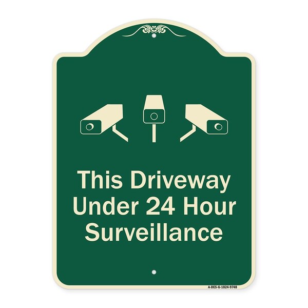 Designer Series-This Driveway Under 24 Hour Surveillance With Graphics, 24" H, G-1824-9748